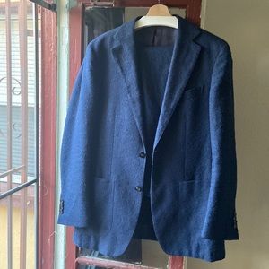 Suitsupply Havana textured navy linen suit 38R